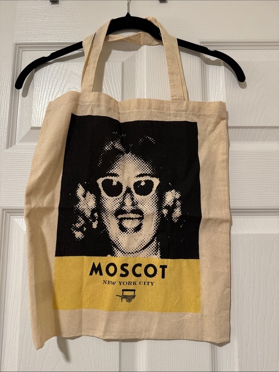 MOSCOT Handbags - MOSCOT Natural Canvas Tote with Black and Yellow Graphic